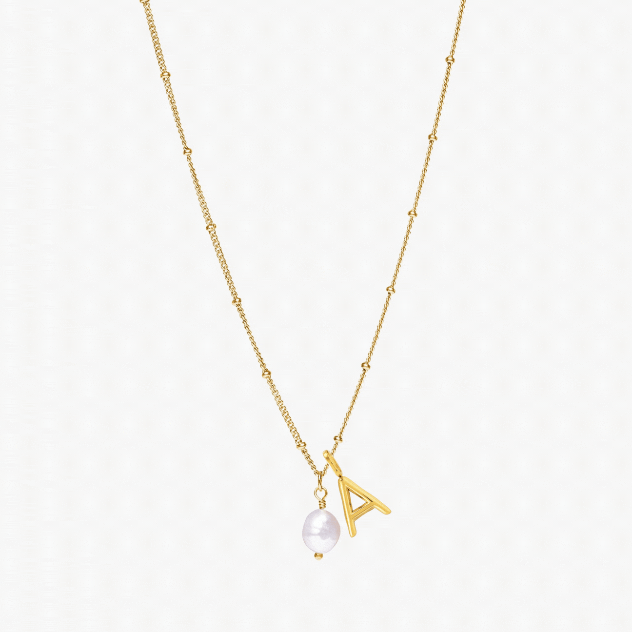 Initial & Pearl Necklace