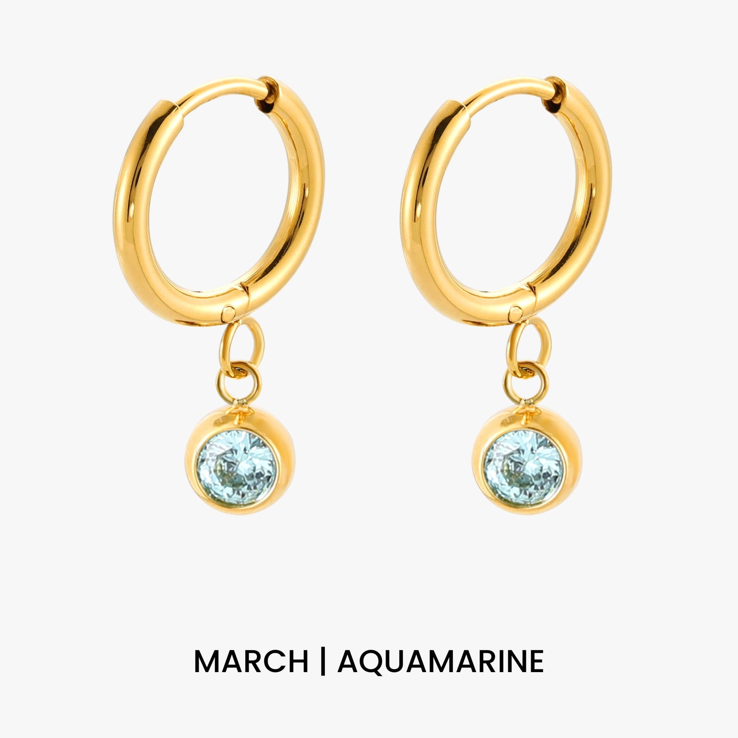 Birthstone Charm Hoops