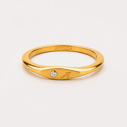 One-Initial Crystal Ring