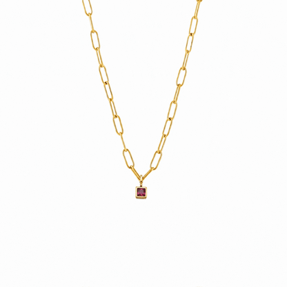 Paperclip-Geburtsstein-Halskette